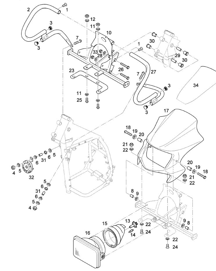 Halter fr Frontverkleidung tiefschwarz